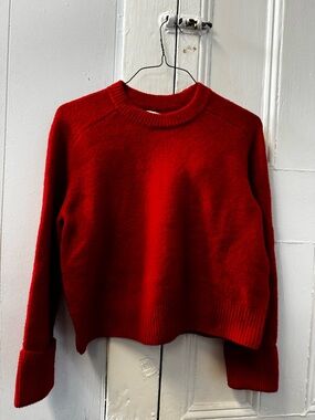 Red Crewneck Women's Sweater - Classic Cozy Knit